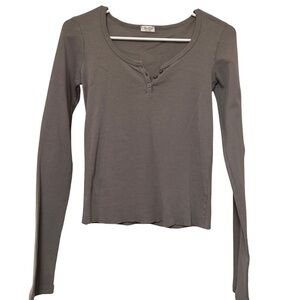 Brandy Melville Charcoal Long Sleeve Top